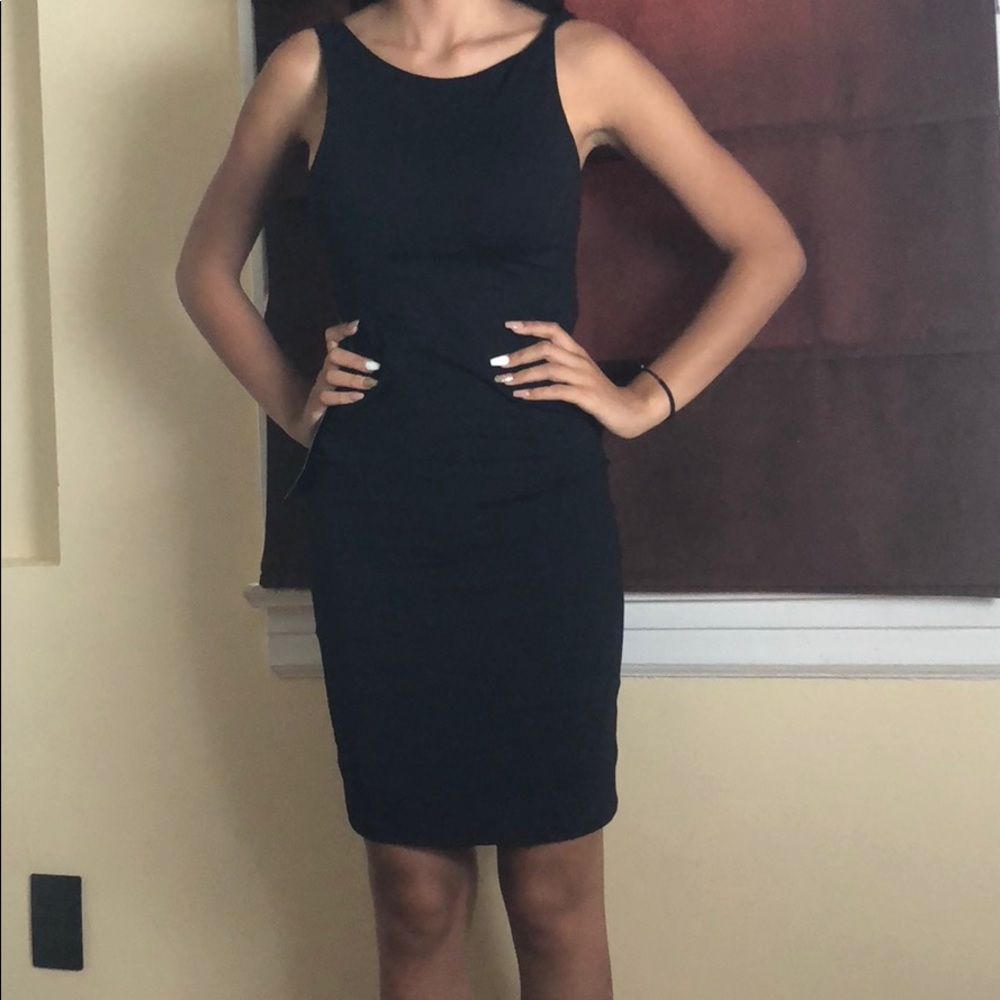Bebe black open back dress